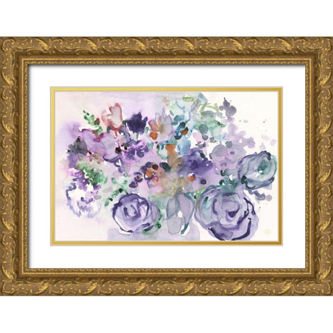 From the Garden Party I Gold Ornate Wood Framed Art Print with Double Matting by Dixon, Samuel