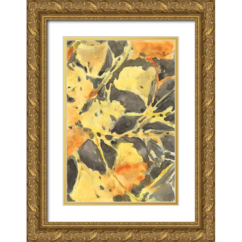 Ginkgo Leafing II Gold Ornate Wood Framed Art Print with Double Matting by Dixon, Samuel