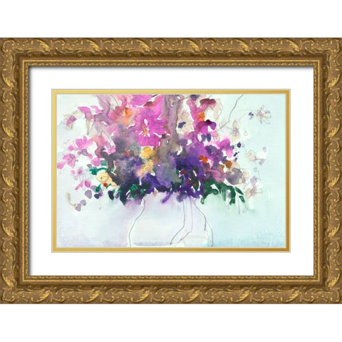 Floral in Pitcher I Gold Ornate Wood Framed Art Print with Double Matting by Dixon, Samuel