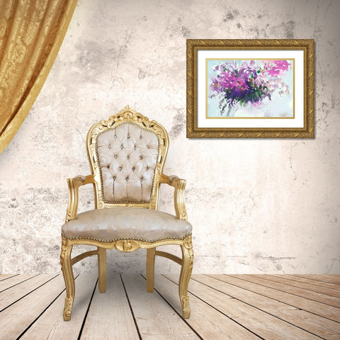 Floral in Pitcher II Gold Ornate Wood Framed Art Print with Double Matting by Dixon, Samuel