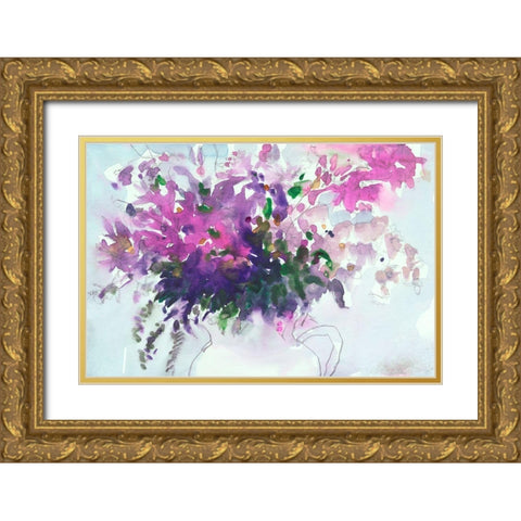 Floral in Pitcher II Gold Ornate Wood Framed Art Print with Double Matting by Dixon, Samuel