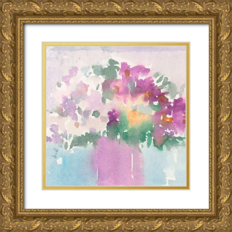 Floral Gathering I Gold Ornate Wood Framed Art Print with Double Matting by Dixon, Samuel