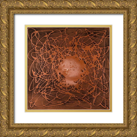 Neuron in Copper Gold Ornate Wood Framed Art Print with Double Matting by Willett, Michael