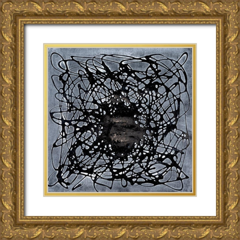 Neuron in Pearl Black Gold Ornate Wood Framed Art Print with Double Matting by Willett, Michael