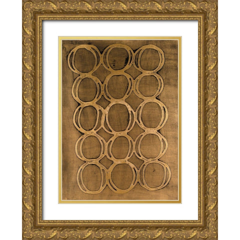Concentric Metallic in Gold Gold Ornate Wood Framed Art Print with Double Matting by Willett, Michael