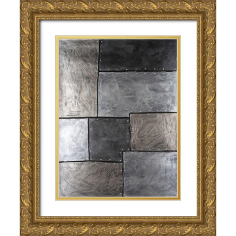 Steel Plates I Gold Ornate Wood Framed Art Print with Double Matting by Willett, Michael