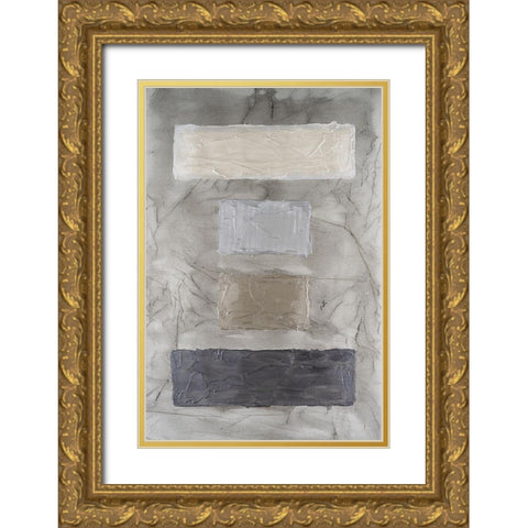 Metallic Monoliths I Gold Ornate Wood Framed Art Print with Double Matting by Willett, Michael