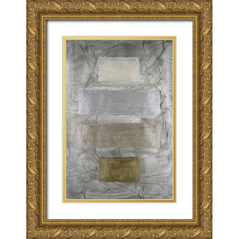Metallic Monoliths IV Gold Ornate Wood Framed Art Print with Double Matting by Willett, Michael