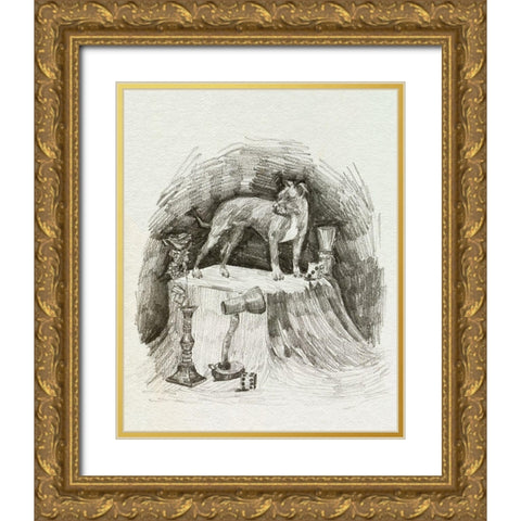 A Gentleman V Gold Ornate Wood Framed Art Print with Double Matting by Wang, Melissa