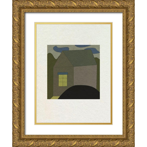 Mountain Houses I Gold Ornate Wood Framed Art Print with Double Matting by Wang, Melissa