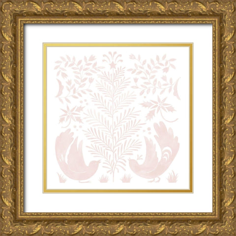 Otomi Inspired Christmas I Gold Ornate Wood Framed Art Print with Double Matting by Popp, Grace