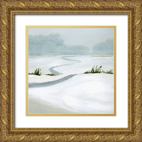 Snowfield I Gold Ornate Wood Framed Art Print with Double Matting by Popp, Grace