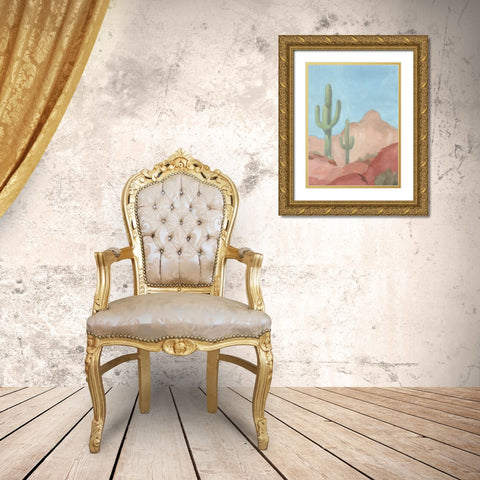 Sunny Saguaro II Gold Ornate Wood Framed Art Print with Double Matting by Green, Jacob