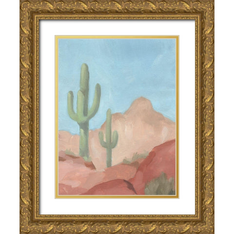 Sunny Saguaro II Gold Ornate Wood Framed Art Print with Double Matting by Green, Jacob