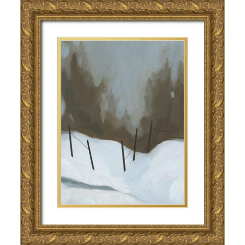Deep Snow I Gold Ornate Wood Framed Art Print with Double Matting by Green, Jacob