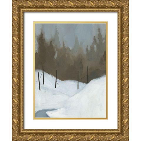 Deep Snow III Gold Ornate Wood Framed Art Print with Double Matting by Green, Jacob