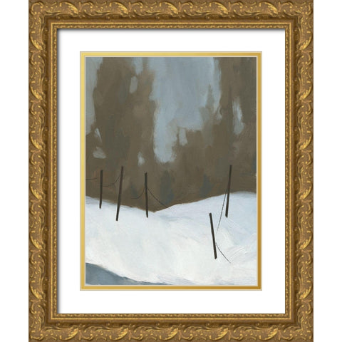 Deep Snow IV Gold Ornate Wood Framed Art Print with Double Matting by Green, Jacob