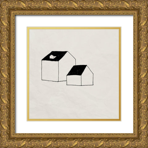 Simple Structures II Gold Ornate Wood Framed Art Print with Double Matting by Green, Jacob