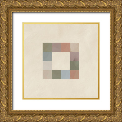 Palette Swatches I Gold Ornate Wood Framed Art Print with Double Matting by Green, Jacob
