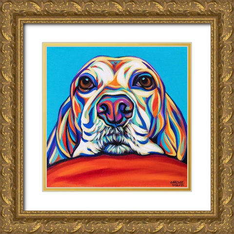 Kaleidoscope Dog II Gold Ornate Wood Framed Art Print with Double Matting by Vitaletti, Carolee