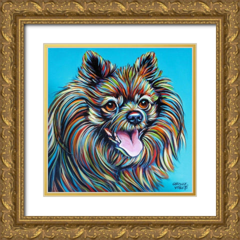 Kaleidoscope Dog III Gold Ornate Wood Framed Art Print with Double Matting by Vitaletti, Carolee