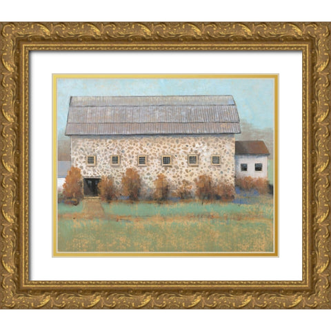 Rustic Barn II Gold Ornate Wood Framed Art Print with Double Matting by OToole, Tim