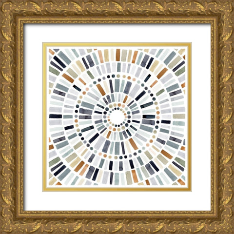 Concentric Tones I Gold Ornate Wood Framed Art Print with Double Matting by Barnes, Victoria