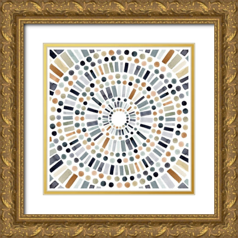 Concentric Tones II Gold Ornate Wood Framed Art Print with Double Matting by Barnes, Victoria