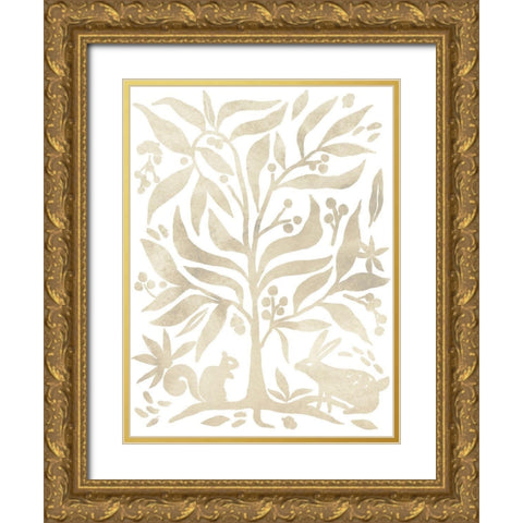 Parchment Block Print I Gold Ornate Wood Framed Art Print with Double Matting by Vess, June Erica