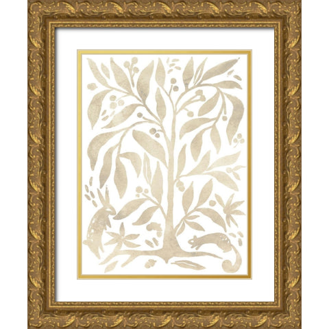Parchment Block Print II Gold Ornate Wood Framed Art Print with Double Matting by Vess, June Erica
