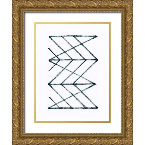 Geometric Meditation I Gold Ornate Wood Framed Art Print with Double Matting by Vess, June Erica