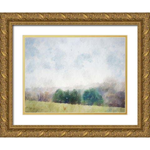 Trees In Color Gold Ornate Wood Framed Art Print with Double Matting by Curinga, Kim