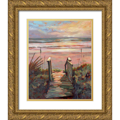 Coastal Paradise Found Gold Ornate Wood Framed Art Print with Double Matting by Riger, Sue