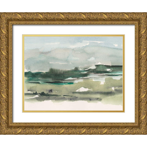Misty Green I Gold Ornate Wood Framed Art Print with Double Matting by Harper, Ethan