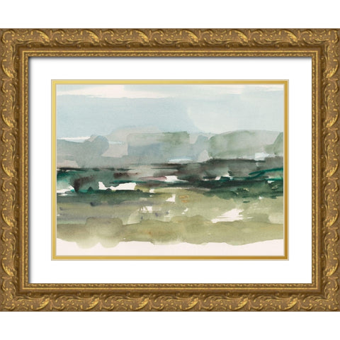 Misty Green II Gold Ornate Wood Framed Art Print with Double Matting by Harper, Ethan