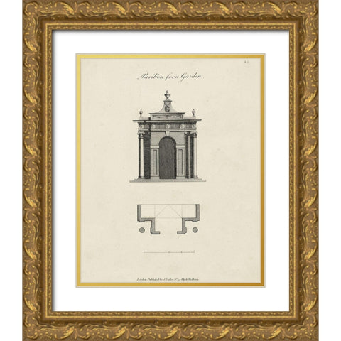 Garden Pavilion II Gold Ornate Wood Framed Art Print with Double Matting by Vision Studio