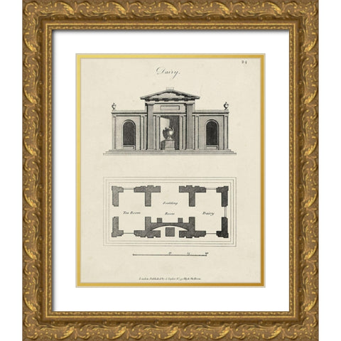 Garden Pavilion V Gold Ornate Wood Framed Art Print with Double Matting by Vision Studio