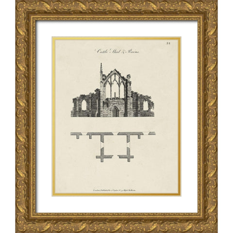 Garden Pavilion VIII Gold Ornate Wood Framed Art Print with Double Matting by Vision Studio