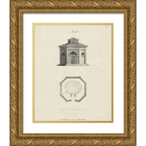 Garden Pavilion IX Gold Ornate Wood Framed Art Print with Double Matting by Vision Studio