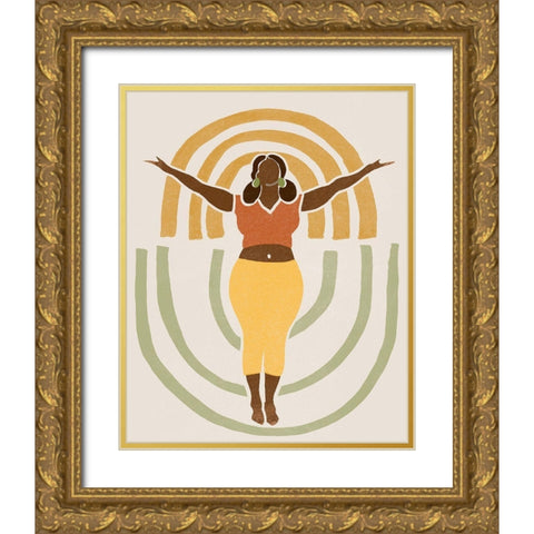 Om Together III Gold Ornate Wood Framed Art Print with Double Matting by Vess, June Erica