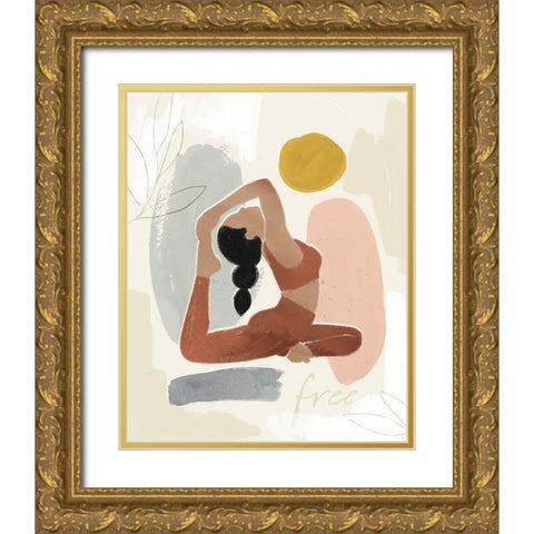 Yoga Practice I Gold Ornate Wood Framed Art Print with Double Matting by Barnes, Victoria