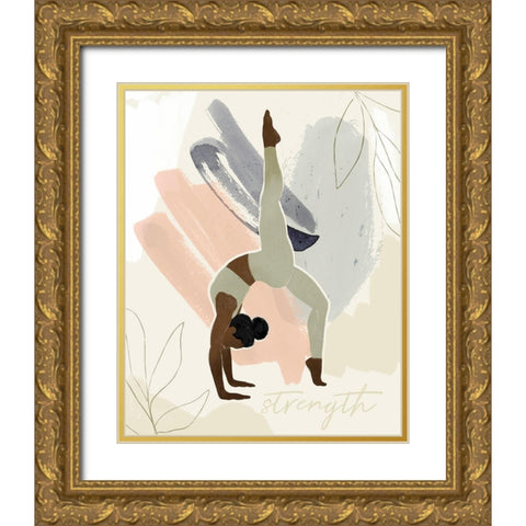 Yoga Practice III Gold Ornate Wood Framed Art Print with Double Matting by Barnes, Victoria