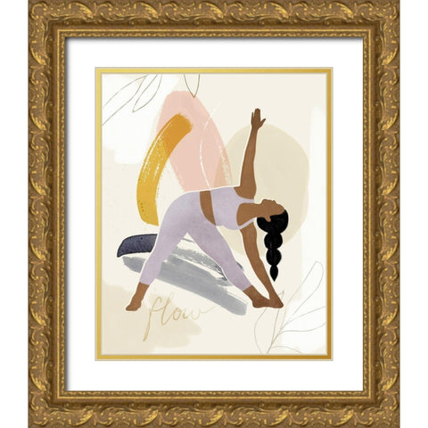 Yoga Practice IV Gold Ornate Wood Framed Art Print with Double Matting by Barnes, Victoria