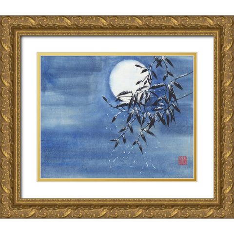 Midnight Snow Gold Ornate Wood Framed Art Print with Double Matting by Rae, Nan
