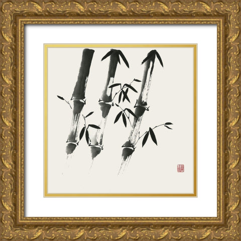 Bamboo Collection I Gold Ornate Wood Framed Art Print with Double Matting by Rae, Nan
