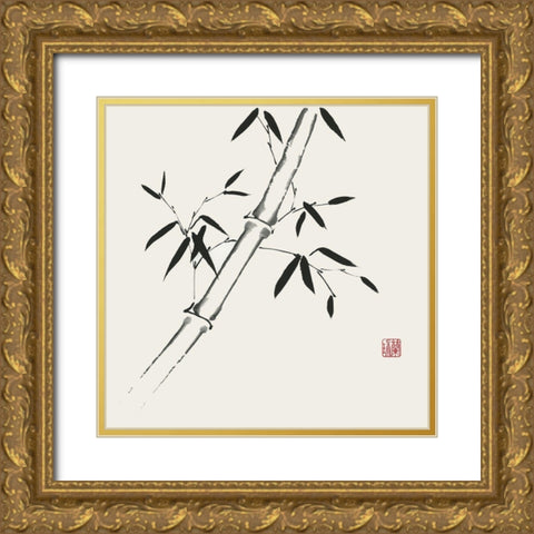 Bamboo Collection III Gold Ornate Wood Framed Art Print with Double Matting by Rae, Nan