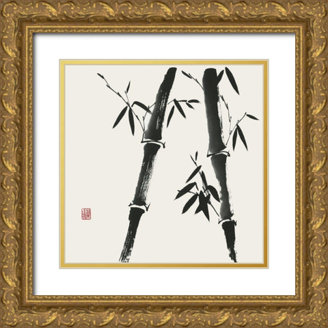 Bamboo Collection IV Gold Ornate Wood Framed Art Print with Double Matting by Rae, Nan