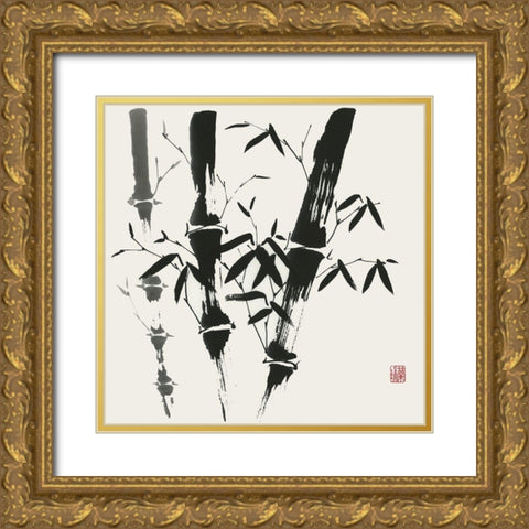Bamboo Collection VI Gold Ornate Wood Framed Art Print with Double Matting by Rae, Nan