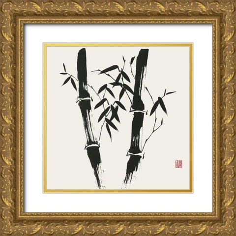 Bamboo Collection VII Gold Ornate Wood Framed Art Print with Double Matting by Rae, Nan