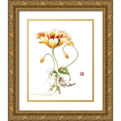 Following Gold Ornate Wood Framed Art Print with Double Matting by Rae, Nan